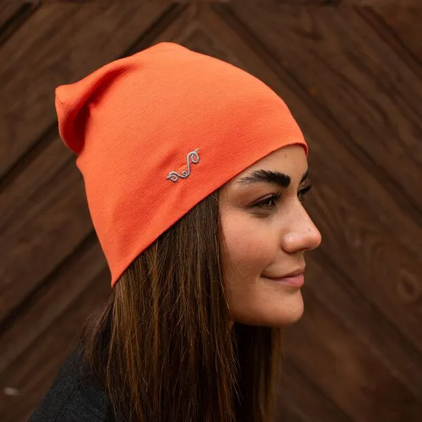 Woolona Woolona Beanie Mütze Merinowolle - 100% Merinowolle, Orange, – Produktbild 1 von 3
