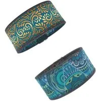 Seegarn Seegarn Wende-Armband 3cm, Dreieck (türkis) / ornament (petrol), – Produktbild 1 von 1