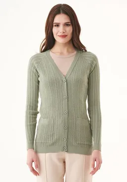 ORGANICATION ORGANICATION Cardigan aus Bio-Baumwolle mit Knöpfen – Produktbild 1 von 1