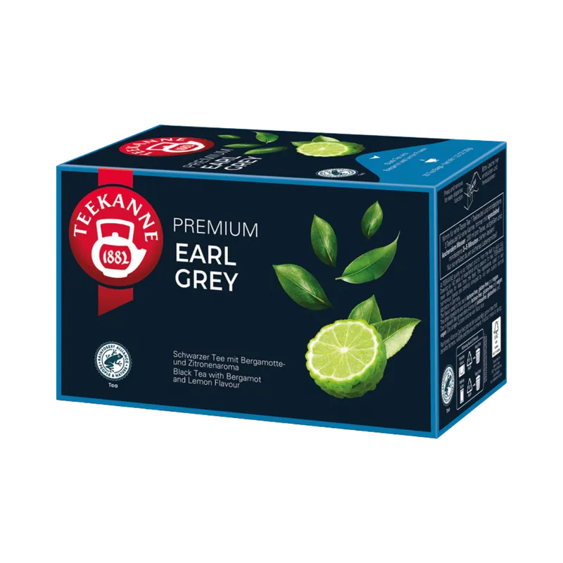Teekanne Teekanne Premium Earl Grey, Schwarztee, Teebeutel im Kuvert, 2. Entnahmefach/displaytauglich, 34g – Produktbild 1 von 2
