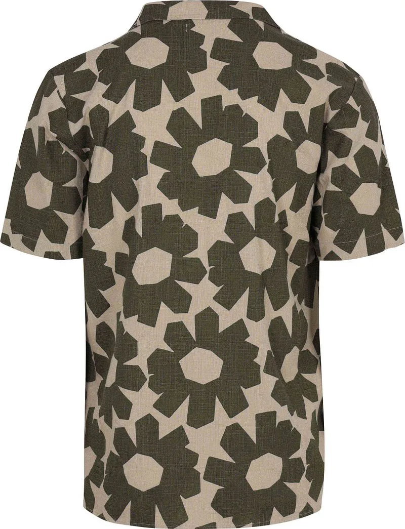 KnowledgeCotton Apparel KnowledgeCotton Apparel Kurzarmhemd Leinen-Mix Oliv - Größe M, Grün, – Produktbild 3 von 3