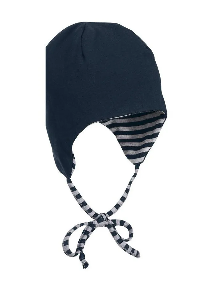 Sterntaler Sterntaler Beanie OCS Wende-Mütze (1-St) Babymütze aus Baumwolle mit Bindeband und Ohrenklappen, Blau, – Produktbild 5 von 5