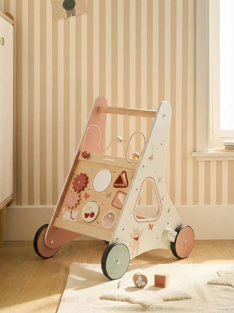 Vertbaudet Vertbaudet Activity-Lauflernwagen mit Bremsen, Rot cherry, – Produktbild 2 von 4