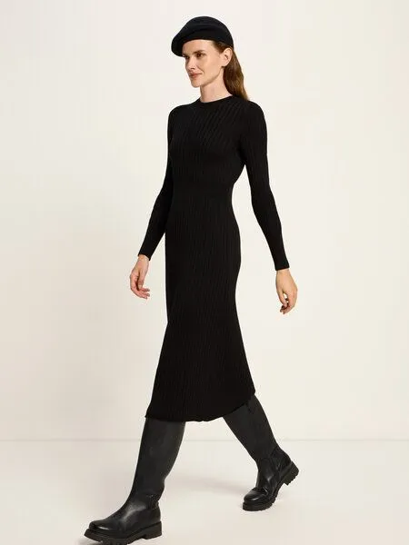 LANIUS LANIUS Strickkleid aus Bio-Baumwolle, Black, – Produktbild 2 von 4