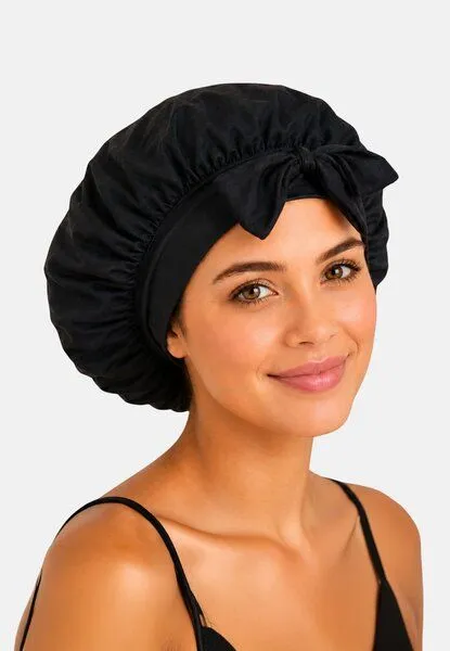 TORLAND TORLAND Schlafhaube aus TENCEL mit Schlaufenbindung, Schwarz, – Produktbild 1 von 1