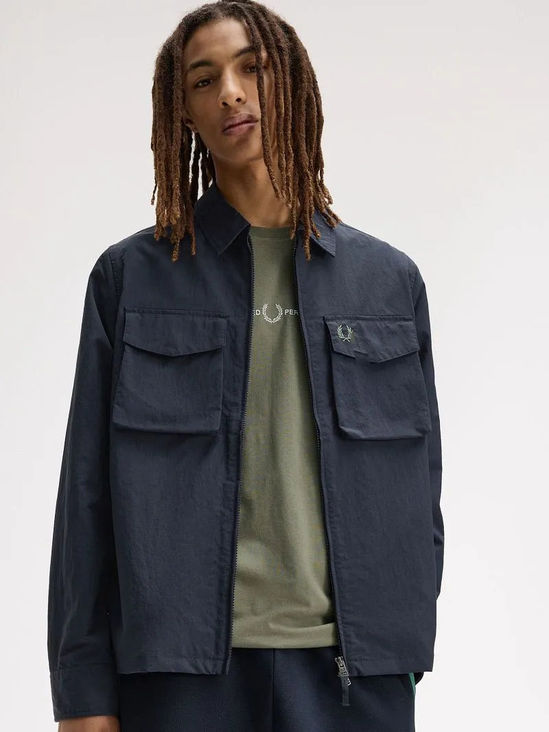 Fred Perry Fred Perry Overshirt Pocket Ribstop Navy - Größe XL, Blau, – Produktbild 4 von 5