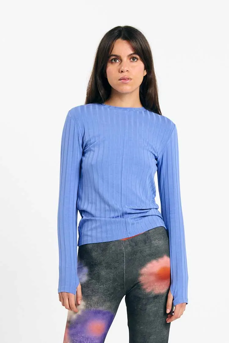 SUITE13LAB SUITE13LAB Damen vegan Langarmshirt Viana Mid Blue, Blau, – Produktbild 1 von 1