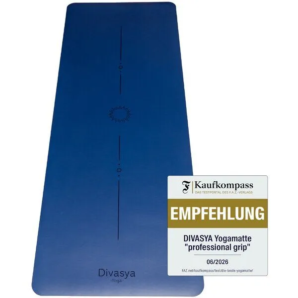 Divasya Divasya Yogamatte Naturkautschuk | rutschfester japanischer Grip | 6 Farben | Gurt & Hülle, Jeans blue, – Produktbild 3 von 4