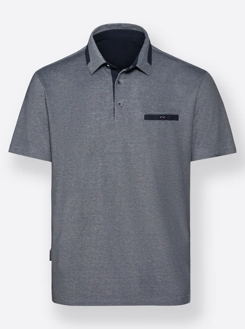 marco donati Kurzarm-Poloshirt, Blau, – Produktbild 1 von 2