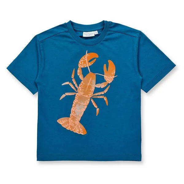Sense Organics sense-organics Sense Organics Kinder T-Shirt Hummerdruck Bio Baumwolle, Ozeanblau, – Produktbild 1 von 2