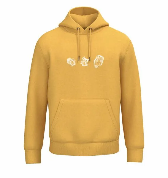 Greenspired Greenspired Basic Bio Unisex Hoody Nr. 4 Three Owls 350g/m² XXS - 3 XL, Sonnengelb, – Produktbild 1 von 1
