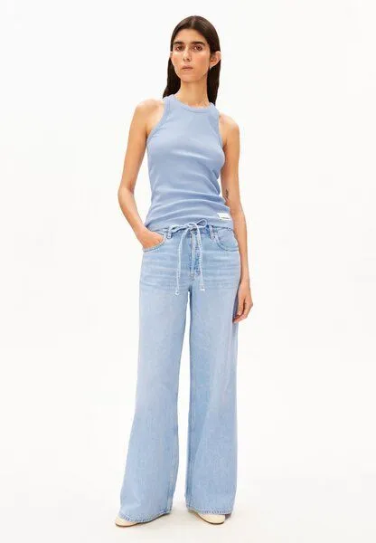 ARMEDANGELS ARMEDANGELS KANITAA Damen Ripp-Top aus Bio-Baumwoll Mix, Soft blue, – Produktbild 4 von 4