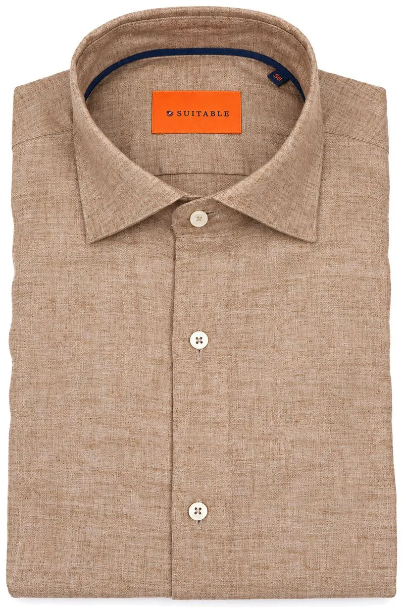 Suitable Suitable Hemd Melange Camel - Größe 42 (L), Braun, – Produktbild 1 von 5