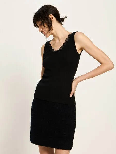 LANIUS LANIUS Top mit Spitze, Black, – Produktbild 2 von 4