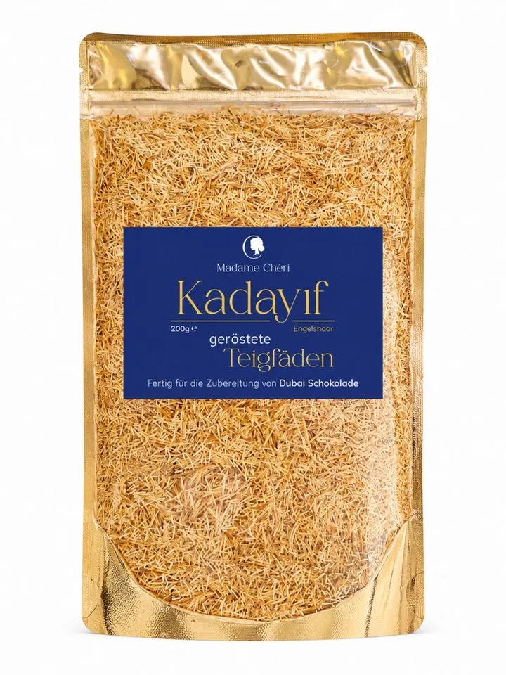 Madame Chéri Backzutat Kadayif geröstete Teigfäden 200g für Dubai Schokolade, geröstet, ohne Zusatzstoffe, ohne Palmöl – Produktbild 4 von 4