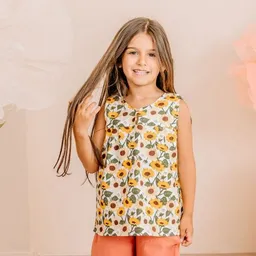 Walkiddy Kinder Blusentop GOTS-zertifiziert aus Bio-Baumwolle mit Sonnenblumen-Muster von Walkiddy – Produktbild 1 von 1
