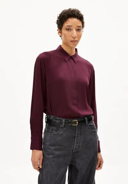 ARMEDANGELS ARMEDANGELS LARISAANA Damen Bluse aus LENZING ECOVERO Viskose, Dark cranberry, – Produktbild 1 von 4