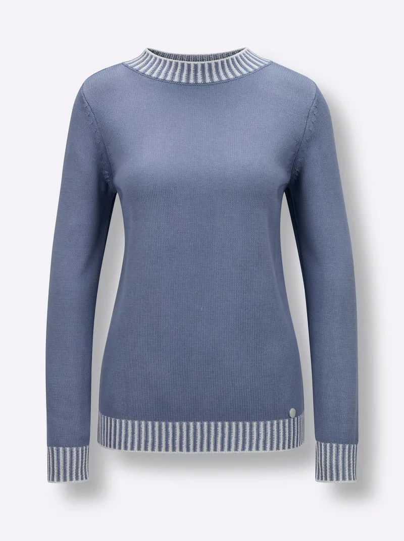Strickpullover, Taubenblau, – Produktbild 1 von 2