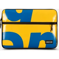 UNBEGUN UNBEGUN Damen vegan Laptop-Tasche Mit Fronttaschenaufdruck Ii Blau/ Gelb – Produktbild 1 von 1