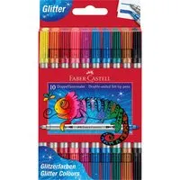 Faber-Castell Faber-Castell Doppelfasermaler Glitzer 10er Etui, farbig sortiert – Produktbild 1 von 1