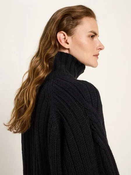 LANIUS LANIUS Rippenpullover, Black, – Produktbild 4 von 4