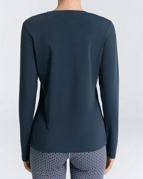 Leela Cotton Leela Cotton Damen V-Neck Shirt Bio Baumwolle Elasthan, Naturweiß, – Produktbild 4 von 4