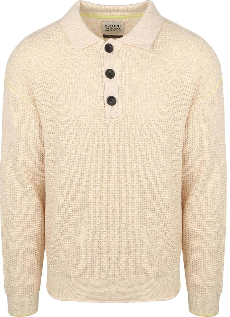 Scotch and Soda Scotch and Soda Waffle stitch dropped shoulder long, Beige, – Produktbild 1 von 5