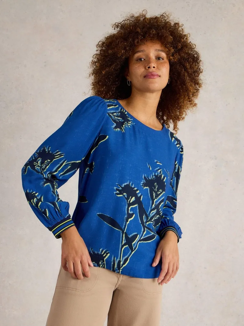 White Stuff White Stuff Top Angie, Blau print, – Produktbild 2 von 4