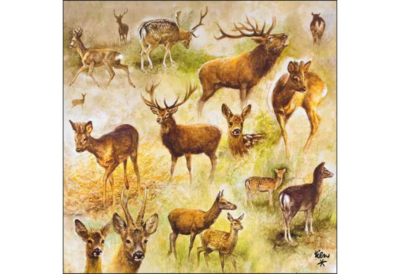 Ambiente Luxury Paper Products Papierserviette, Servietten Papier 33x33cm 3-lag. mit Waldtiere Motiv 20 Stück, Braun, – Produktbild 1 von 1