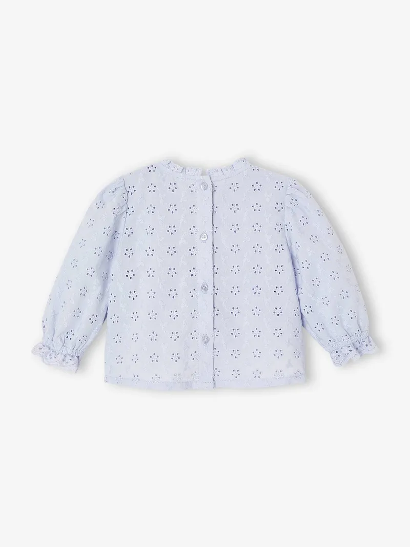 Vertbaudet Mädchen Baby Volantbluse, Himmelblau, – Produktbild 2 von 4