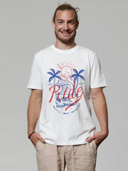 watapparel watapparel T-Shirt Unisex Ride the waves, Off white, – Produktbild 1 von 4