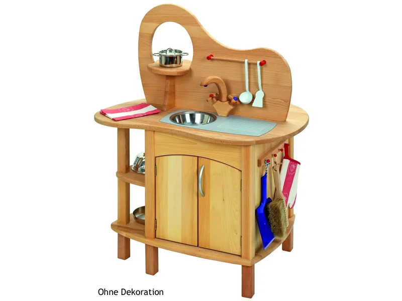 Glückskäfer Glückskäfer Spielküche mit Aufsatz 73x51x92cm, Natur, – Produktbild 2 von 2