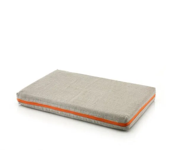 CHILL THE DOG® CHILL THE DOG® Hundematte orthopädisch & waschbar – Bio-Hanf & Kokos-Latexmatratze, Hemp (beige) rv orange, – Produktbild 2 von 4