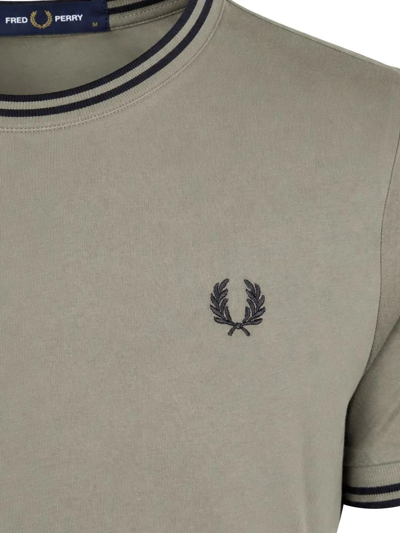 Fred Perry Fred Perry Twin Tipped T-Shirt Grün Z50 - Größe XXL, Grün, – Produktbild 4 von 5