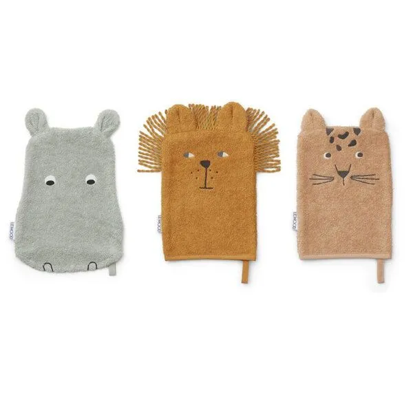 Liewood Liewood Sylvester 3er Set Waschlappen Safari multi mix – Produktbild 1 von 1