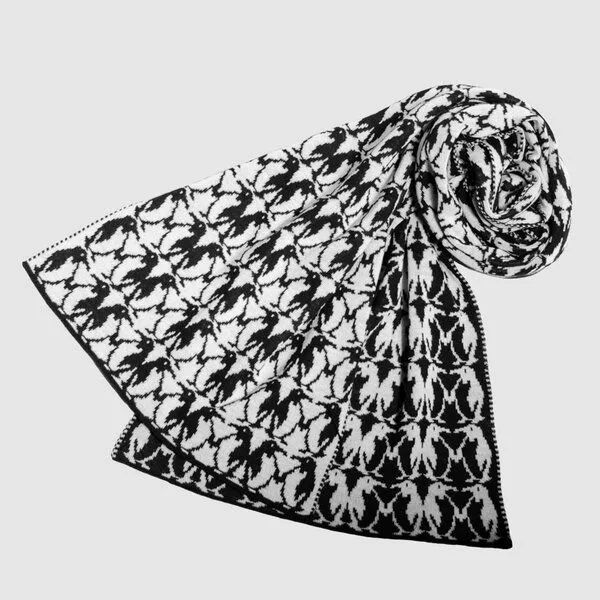 LANARTO slow fashion LANARTO slow fashion Schal Muster 'Pinguin' zweifarbig gestrickt aus Merinowolle, Blau, – Produktbild 2 von 2