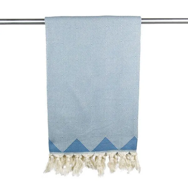 Yolunda Yolunda Hamamtuch, Strandtuch "Kestane" Bio-Baumwolle in 12 Farben, Taubenblau, – Produktbild 1 von 4