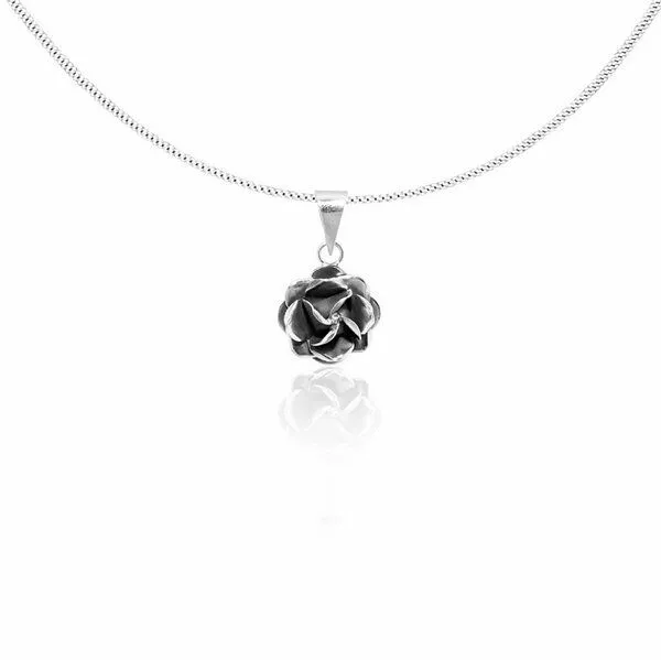 pakilia pakilia Silber Kette Rosenblüte Fair-Trade und handmade, Silver, – Produktbild 2 von 3
