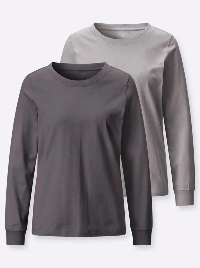 Witt Rundhalsshirt steingrau + anthrazit, Steingrau + anthrazit, – Produktbild 1 von 3