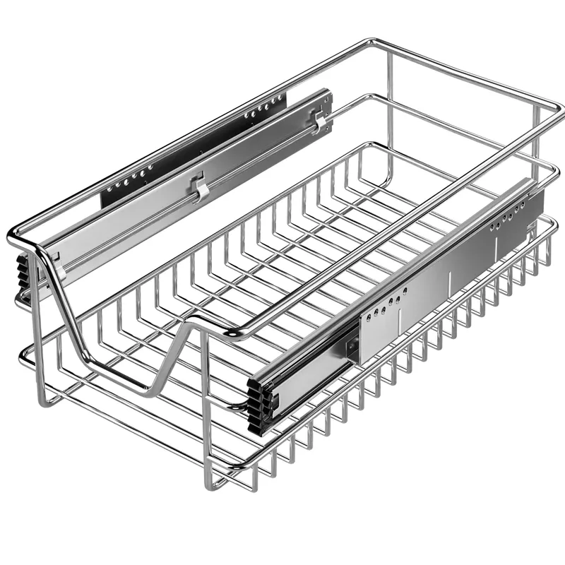 Casaria® Teleskopschublade 30cm Schrankbreite Außenmaß, Silber, – Produktbild 1 von 2