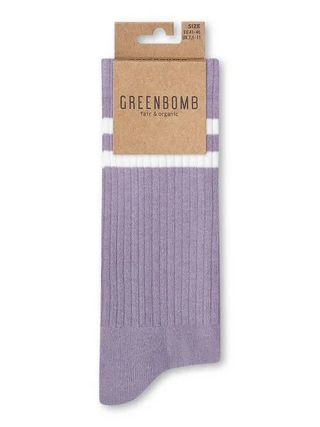 GreenBomb GREENBOMB Tennis-Socken Creme Stripes, Lilac, – Produktbild 2 von 2