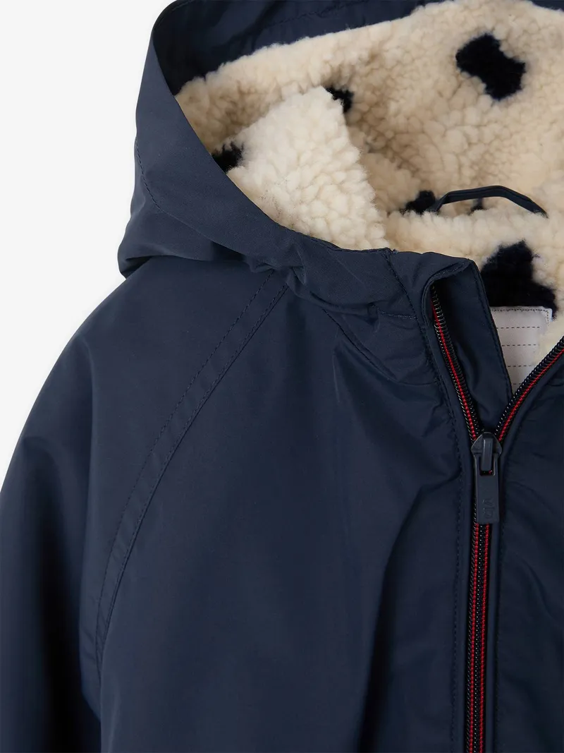 Vertbaudet Vertbaudet Übergangsjacke mit Teddyfleecefutter Mädchen, Marine, – Produktbild 4 von 4