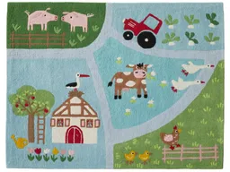 HANS NATUR HANS NATUR Kinderteppich Bio-Baumwolle "Bauernhof" Maße 100 x 130 cm – Produktbild 1 von 1