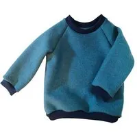 liebewicht liebewicht Pullover aus Bio Wolle Wollwalk für Babys und Kinder, Petrol/dunkelblau, – Produktbild 1 von 1