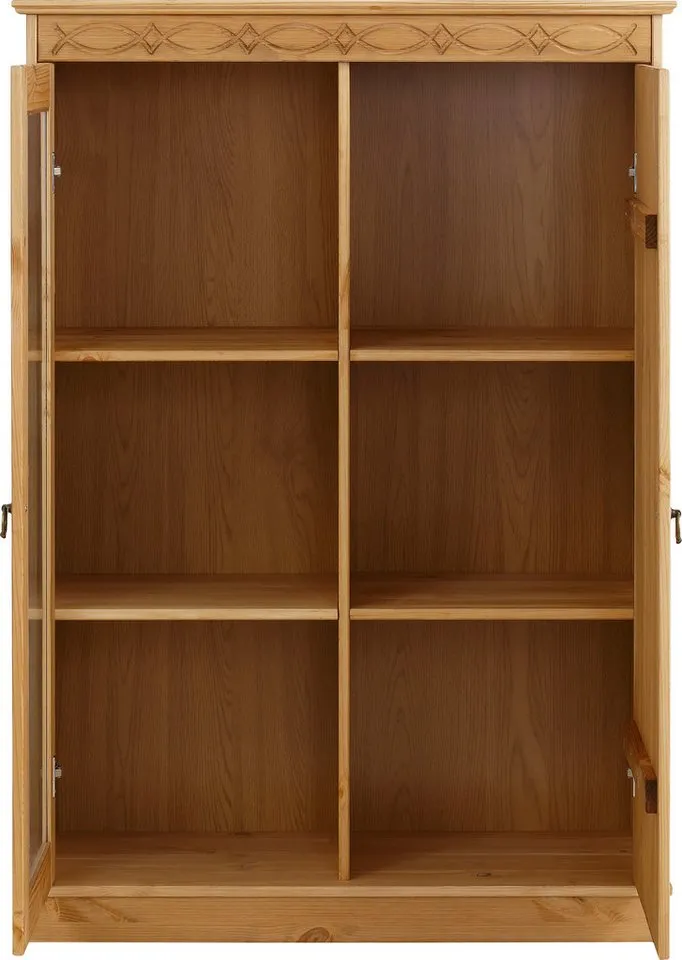 OTTO home Highboard Indra, Vitrine, Breite 85 cm, aus massiver Kiefer, Beige, – Produktbild 5 von 5