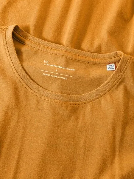 KnowledgeCotton Apparel KnowledgeCotton Apparel Basic T-Shirt, Golden oak, – Produktbild 3 von 4
