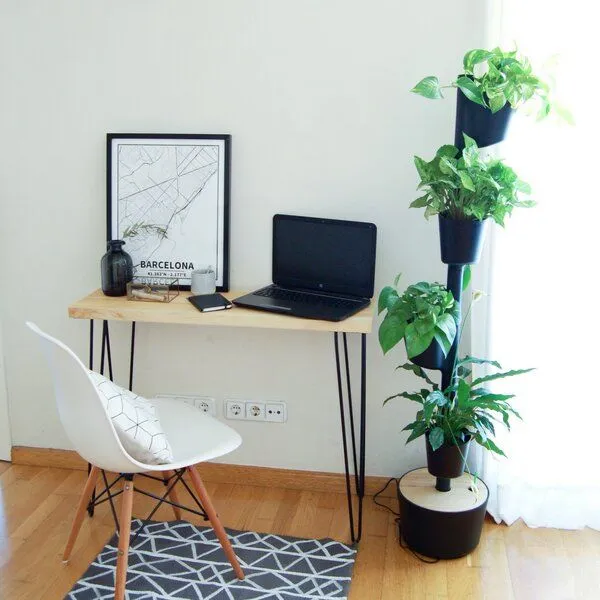 CitySens CitySens Vertikaler Blumentopf mit manueller Bewässerung 4 Blumentöpfe, Schwarz, – Produktbild 1 von 4