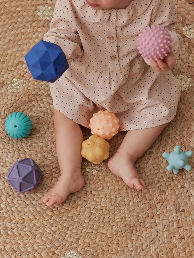 Vertbaudet 8er-Set Baby Sensorikbälle, Mehrfarbig, – Produktbild 2 von 4