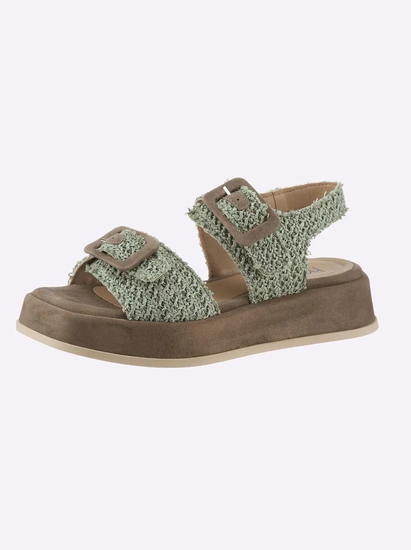 heine Sandalette, Khaki-oliv, – Produktbild 1 von 3