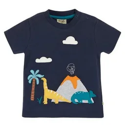 Frugi Frugi T-Shirt James Dinos in blau James Applique Top – Produktbild 1 von 1